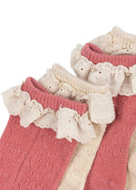 2 pak skarpetek Pointelle socks Pink Mix - KONGES SLØJD