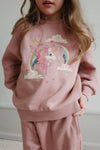 Bawełniana bluza Lou z brokatowym nadrukiem Mahogany Rose - KONGES SLØJD