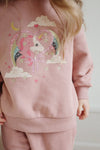 Bawełniana bluza Lou z brokatowym nadrukiem Mahogany Rose - KONGES SLØJD