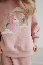 Bawełniana bluza Lou z brokatowym nadrukiem Mahogany Rose - KONGES SLØJD