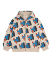 Bluza rozpinana z bawełny organicznej z kapturem Off White - Bobo Choses