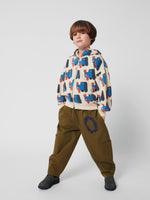 Bluza rozpinana z bawełny organicznej z kapturem Off White - Bobo Choses