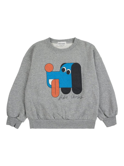 Bluza z bawełny organicznej Heather Grey - Bobo Choses