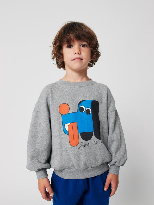 Bluza z bawełny organicznej Heather Grey - Bobo Choses