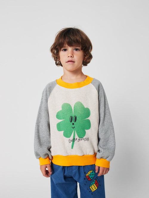 Bluza z bawełny organicznej Heather Grey - Bobo Choses