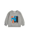 Bluza z bawełny organicznej z pieskiem Light Heather Grey - Bobo Choses