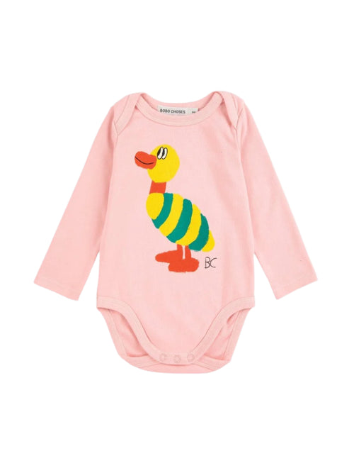 Body z bawełny organicznej z długim rękawem Light Pink - Bobo Choses