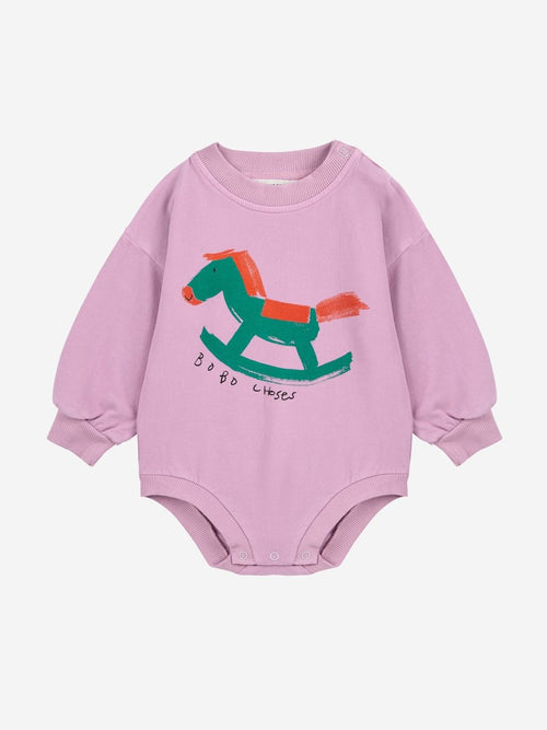 Body z bawełny organicznej z podszewką z polaru Lavender - Bobo Choses