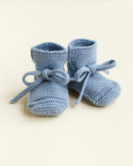 Buciki niechodki z wełny merino Light Blue - Hvid