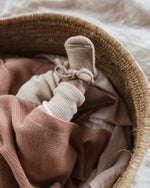 Buciki niechodki z wełny merino Terracotta - Hvid