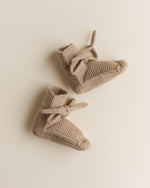 Buciki niechodki z wełny merino Terracotta - Hvid