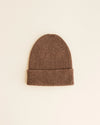Czapka Beanie z wełny merino Newborn 0 - 6M Mocha - Hvid