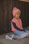 Czapka z wełny merino Beanie Fonzie Kids Cotton Candy - Hvid
