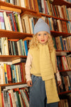 Czapka z wełny merino Beanie Fonzie Kids Light Blue - Hvid