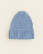 Czapka z wełny merino Beanie Fonzie Kids Light Blue - Hvid