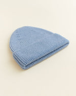 Czapka z wełny merino Beanie Fonzie Kids Light Blue - Hvid