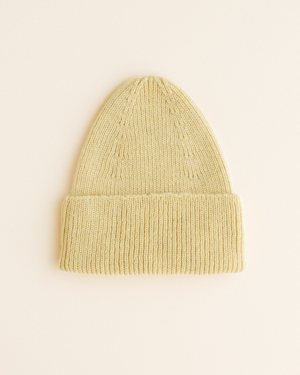 Czapka z wełny merino Beanie Fonzie Kids Light Yellow - Hvid