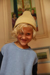 Czapka z wełny merino Beanie Fonzie Kids Light Yellow - Hvid