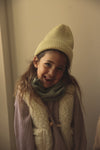 Czapka z wełny merino Beanie Fonzie Kids Light Yellow - Hvid