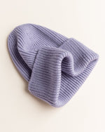 Czapka z wełny merino Beanie Fonzie Kids Lilac - Hvid