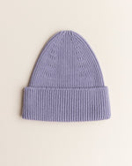 Czapka z wełny merino Beanie Fonzie Kids Lilac - Hvid