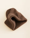 Czapka z wełny merino Beanie Fonzie Kids Mocha - Hvid