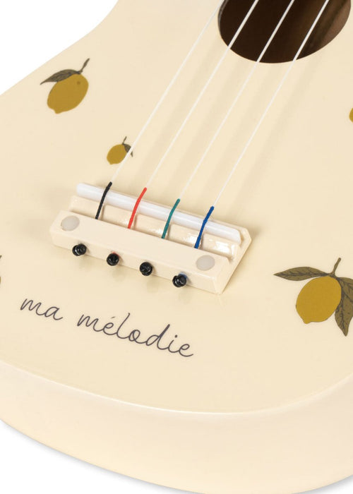 Drewniana gitara dla dzieci ukulele Glossy Lemon - KONGES SLØJD