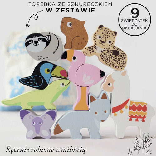 Drewniane figurki układanka zwierzątka górskie - Le Toy Van