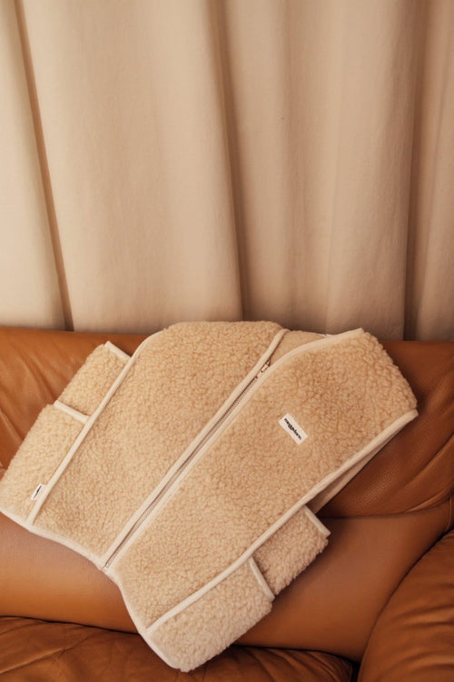 Kamizelka damska z wełny merino Almond - Meggstore