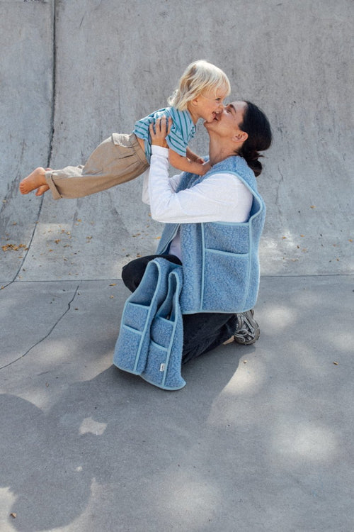 Kamizelka damska z wełny merino Blue - Meggstore