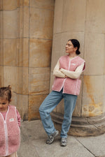 Kamizelka damska z wełny merino pink limited edition Pink - Meggstore