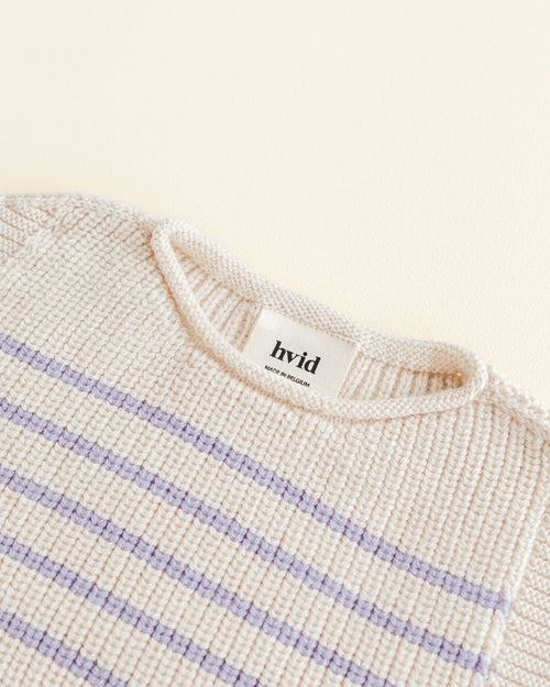 Kamizelka z wełny merino Harvey Baby Cream/Lilac - Hvid