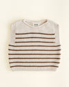 Kamizelka z wełny merino Harvey Baby Cream/Mocha - Hvid