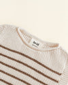 Kamizelka z wełny merino Harvey Baby Cream/Mocha - Hvid