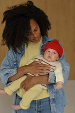 Kamizelka z wełny merino Harvey Baby Cream/Mocha - Hvid