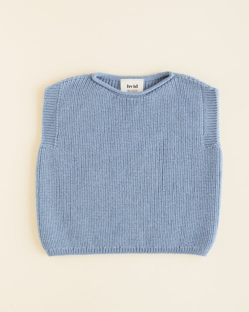 Kamizelka z wełny merino Harvey Baby Light Blue - Hvid