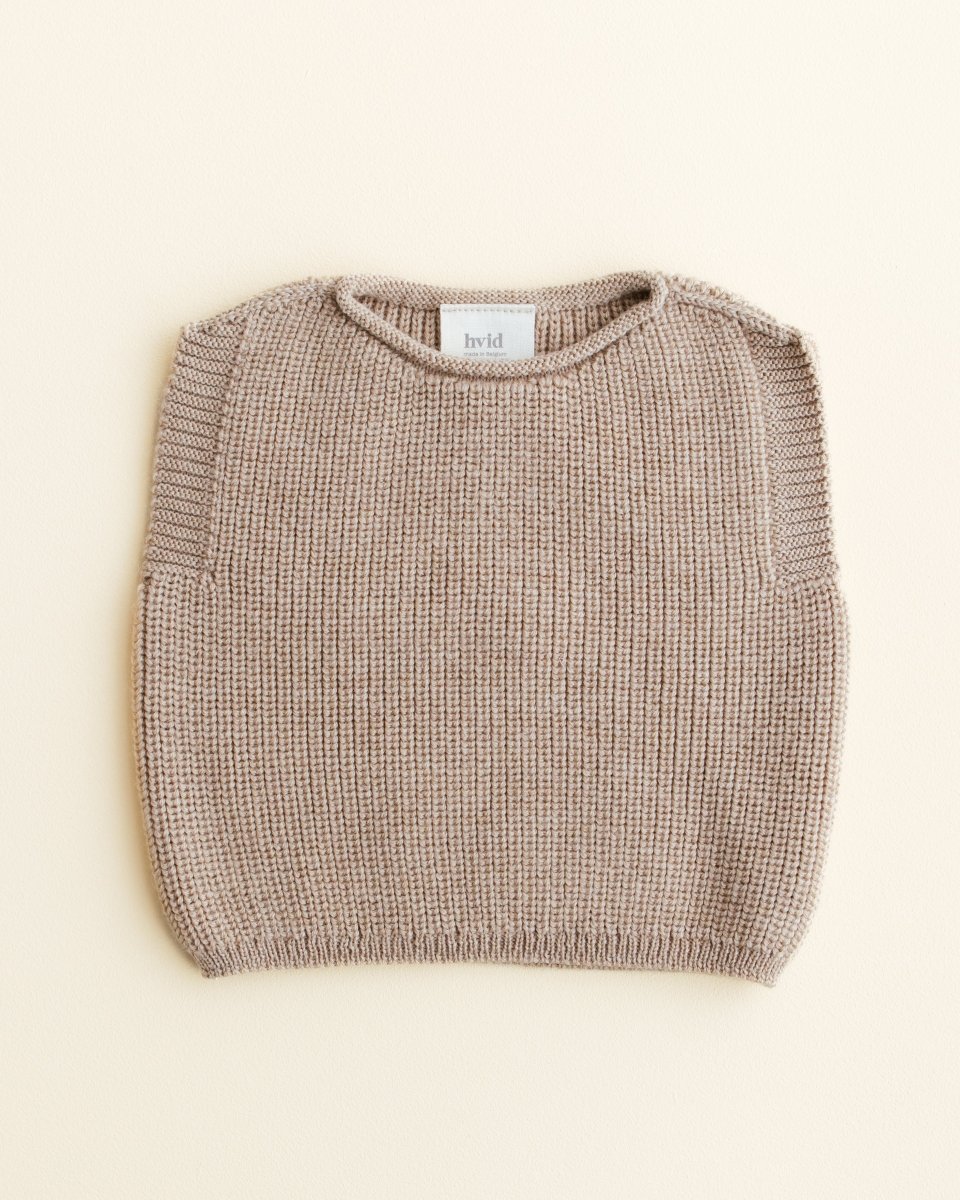 Kamizelka z wełny merino Harvey Baby Sand - Hvid