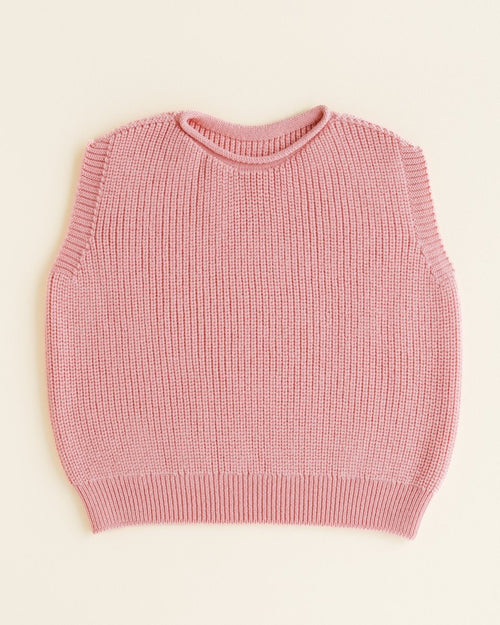 Kamizelka z wełny merino Harvey Kids Bubblegum - Hvid