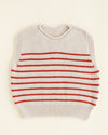 Kamizelka z wełny merino Harvey Kids Cream/Red - Hvid