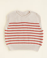 Kamizelka z wełny merino Harvey Kids Cream/Red - Hvid