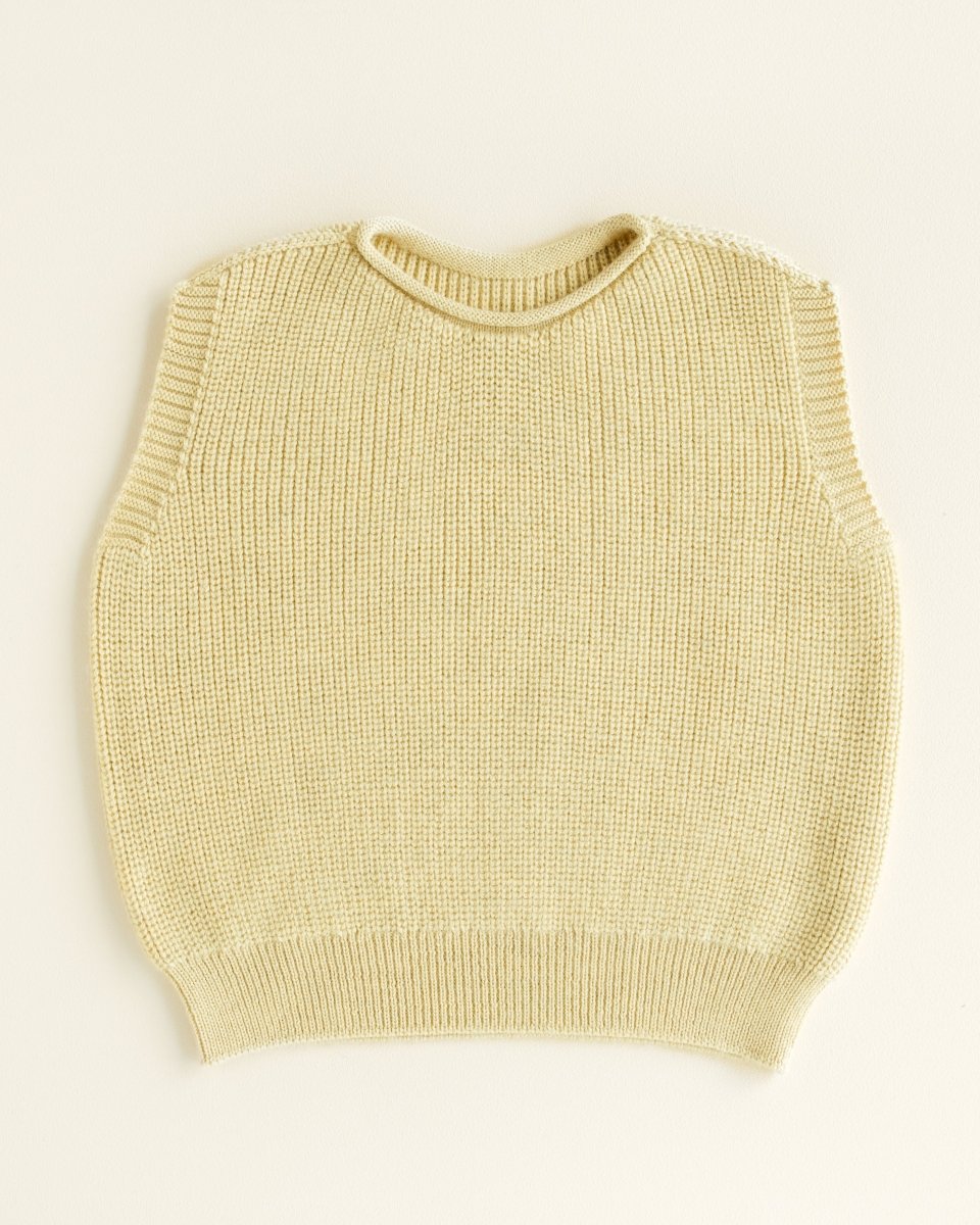 Kamizelka z wełny merino Harvey Kids Light Yellow - Hvid