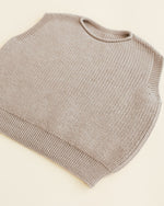 Kamizelka z wełny merino Harvey Kids Sand - Hvid
