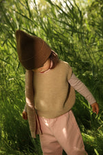 Kamizelka z wełny merino Harvey Kids Sand - Hvid
