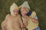 Kamizelka z wełny merino Harvey Kids Sand - Hvid