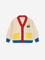 Kardigan z bawełny organicznej Bobo Choo Choo Off White - Bobo Choses
