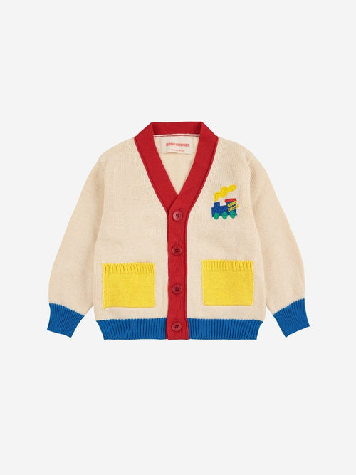 Kardigan z bawełny organicznej Bobo Choo Choo Off White - Bobo Choses