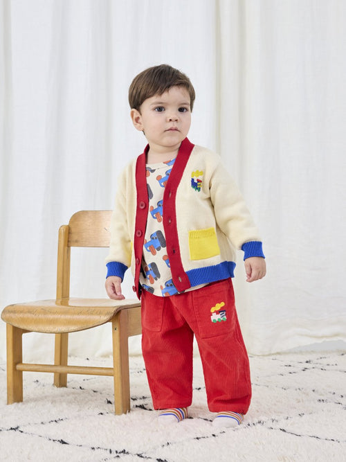 Kardigan z bawełny organicznej Bobo Choo Choo Off White - Bobo Choses