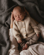 Kardigan z wełny merino Inga Cream - Hvid