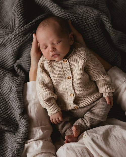 Kardigan z wełny merino Inga Cream - Hvid
