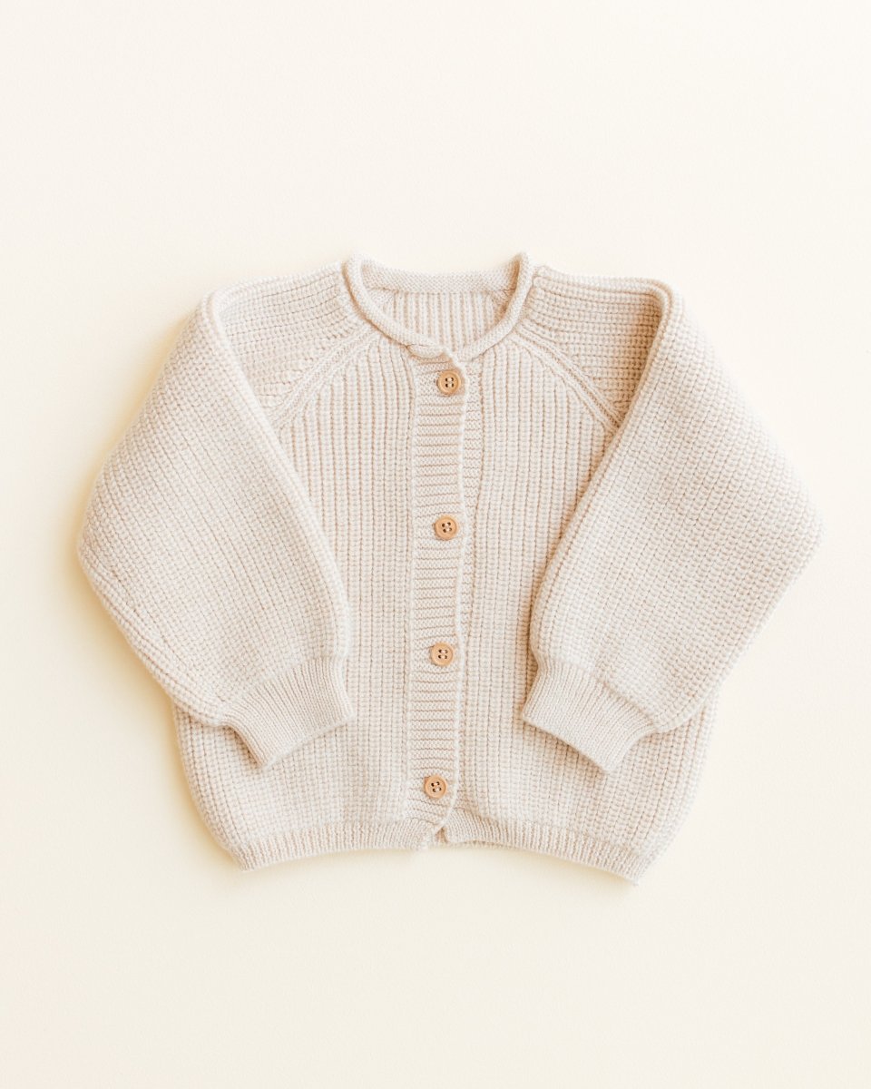Kardigan z wełny merino Inga Cream - Hvid
